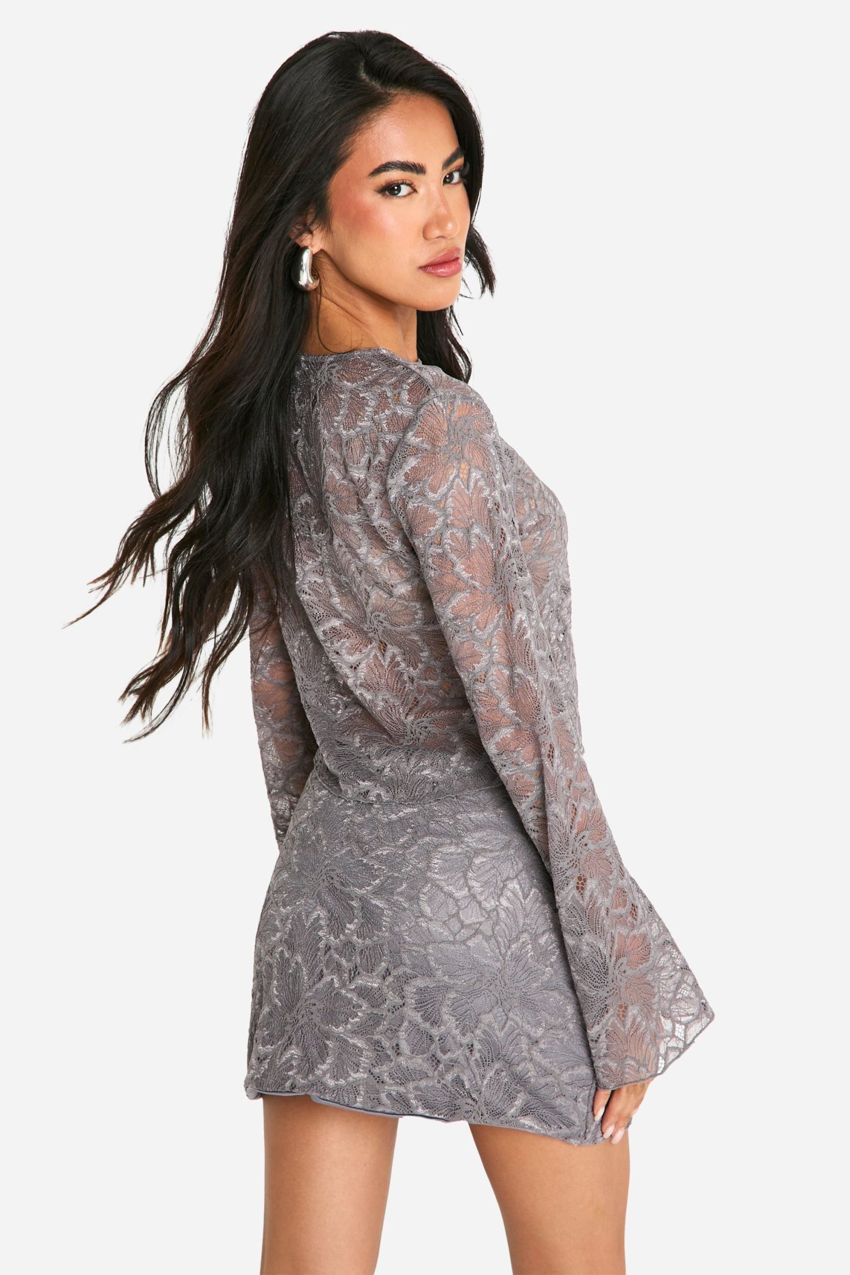Lace Ruched Side Mini Skirt - Image 2