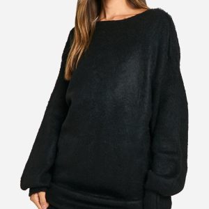 Tall Brushed Low Back Oversized Jumper Dress
