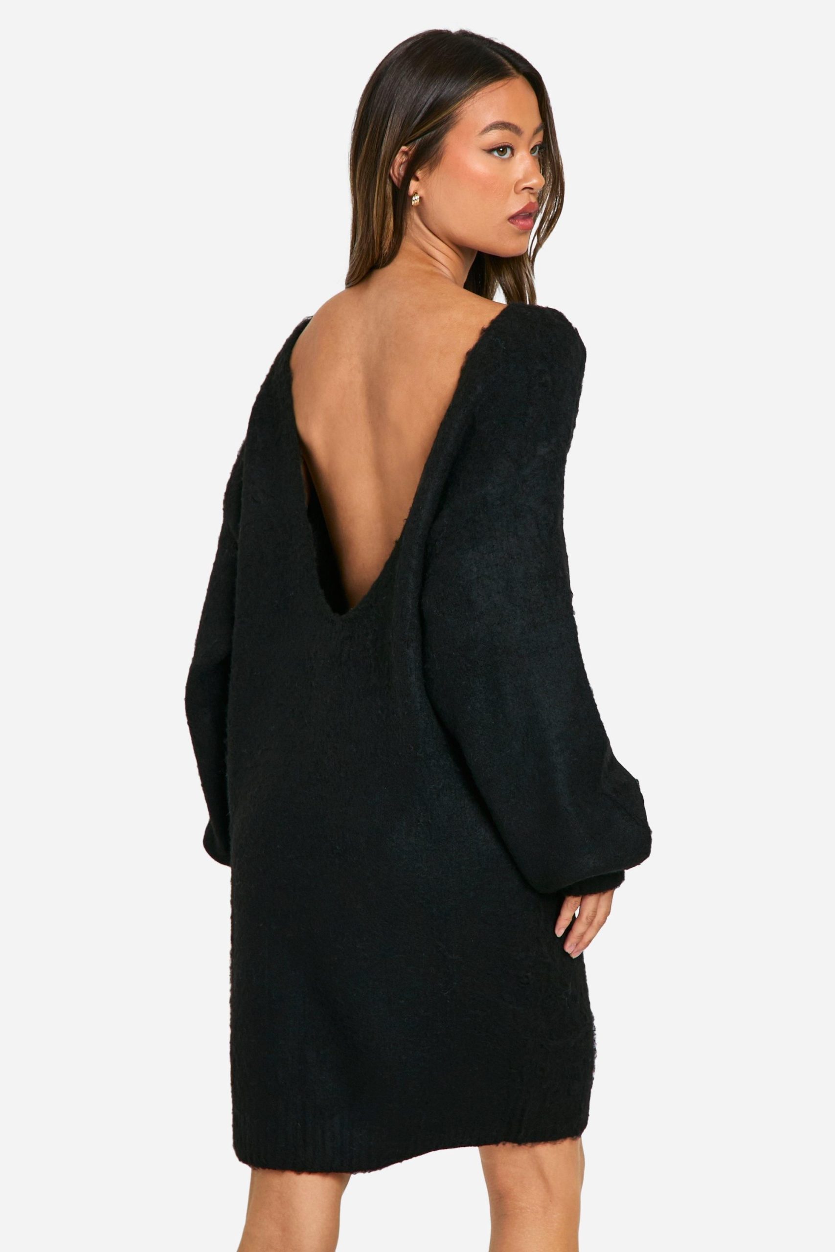 Tall Brushed Low Back Oversized Jumper Dress - Image 2