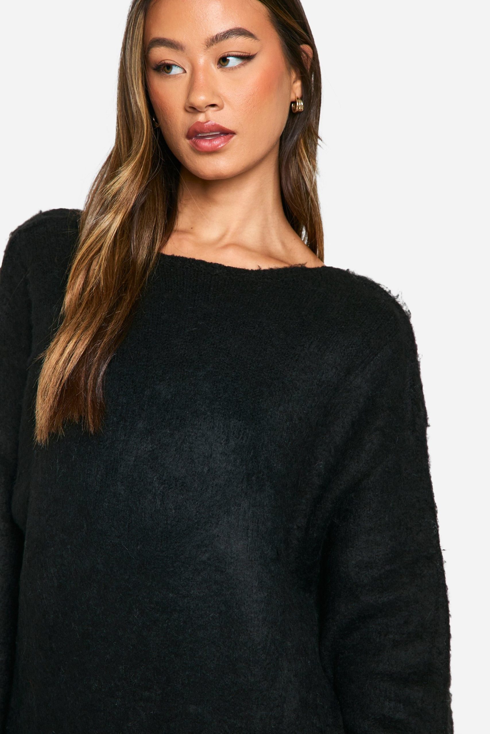 Tall Brushed Low Back Oversized Jumper Dress - Image 4