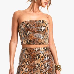 Sequin Snake Mini Skirt