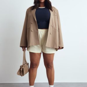 Boohoo Basics Plus Essential Oversized Double Breasted Blazer