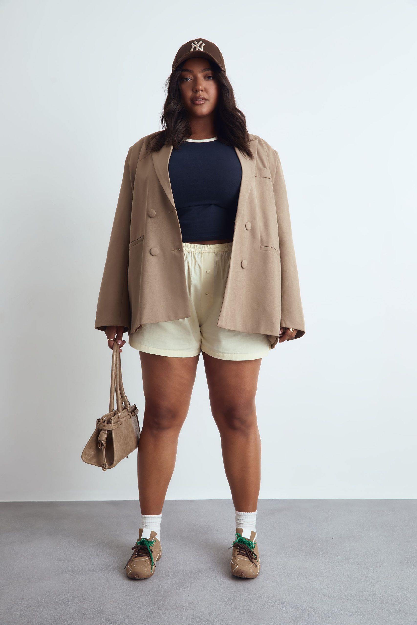 Boohoo Basics Plus Essential Oversized Double Breasted Blazer