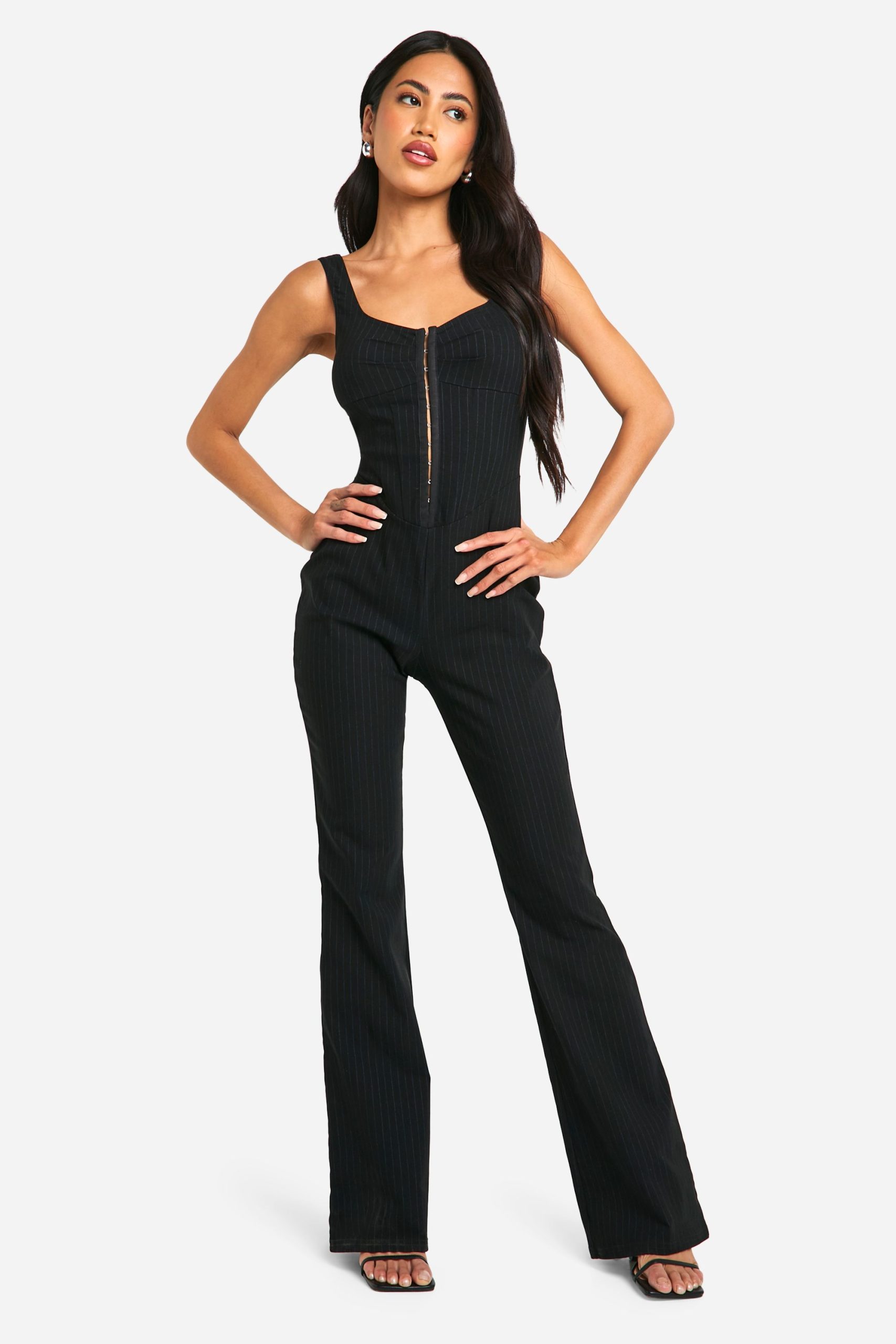 Corset Pinstripe Jumpsuit - Image 3