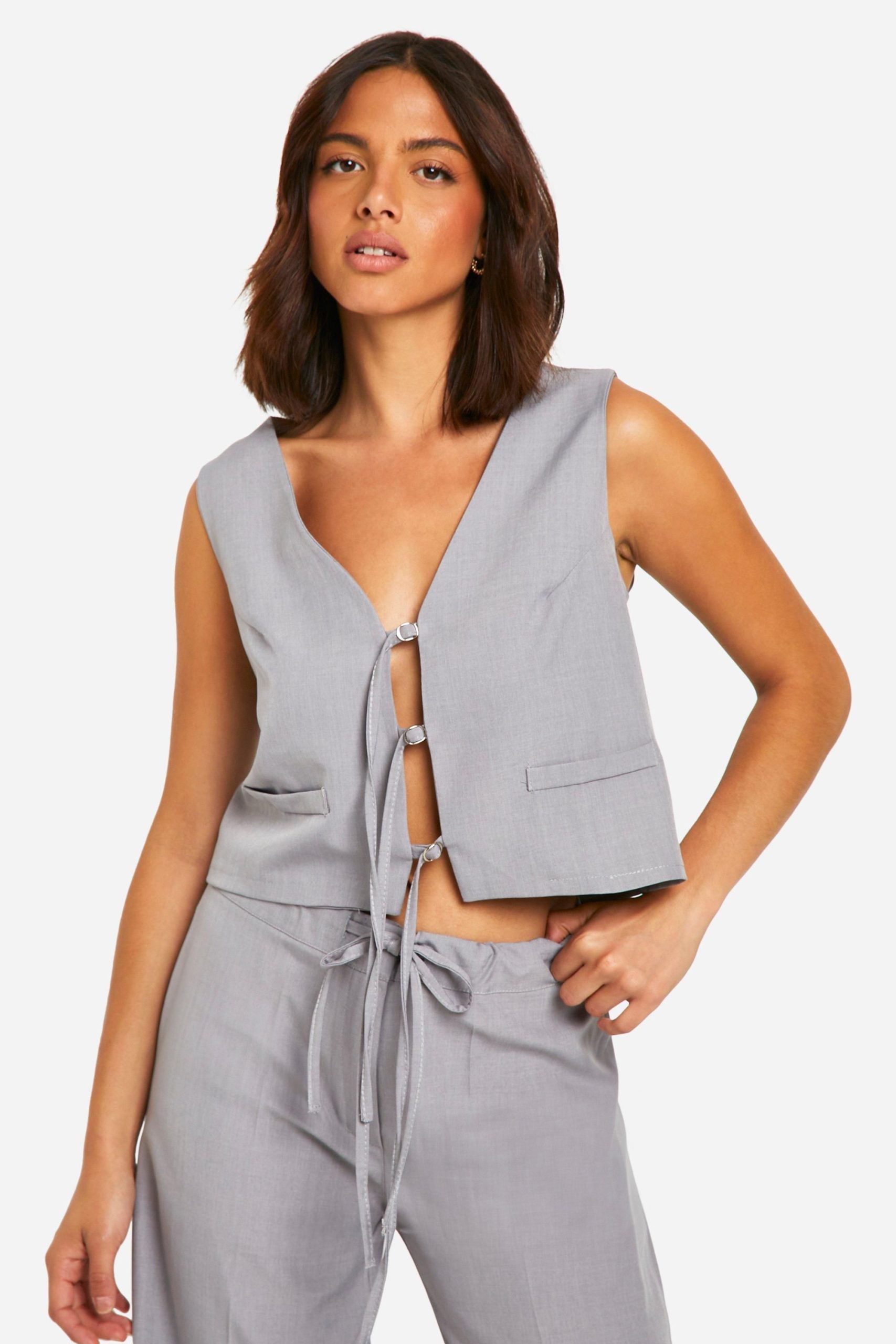 Tie Front Tailored Waistcoat