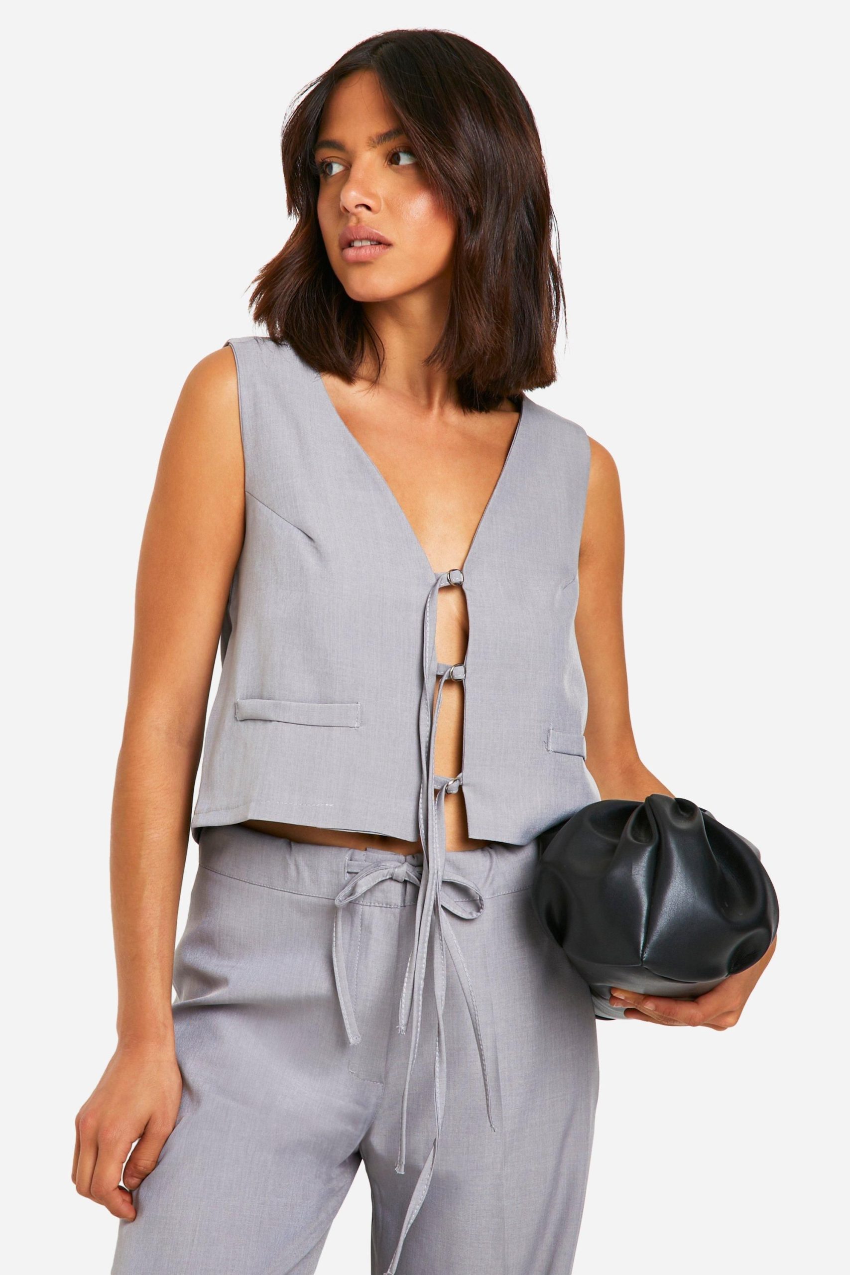 Tie Front Tailored Waistcoat - Image 3
