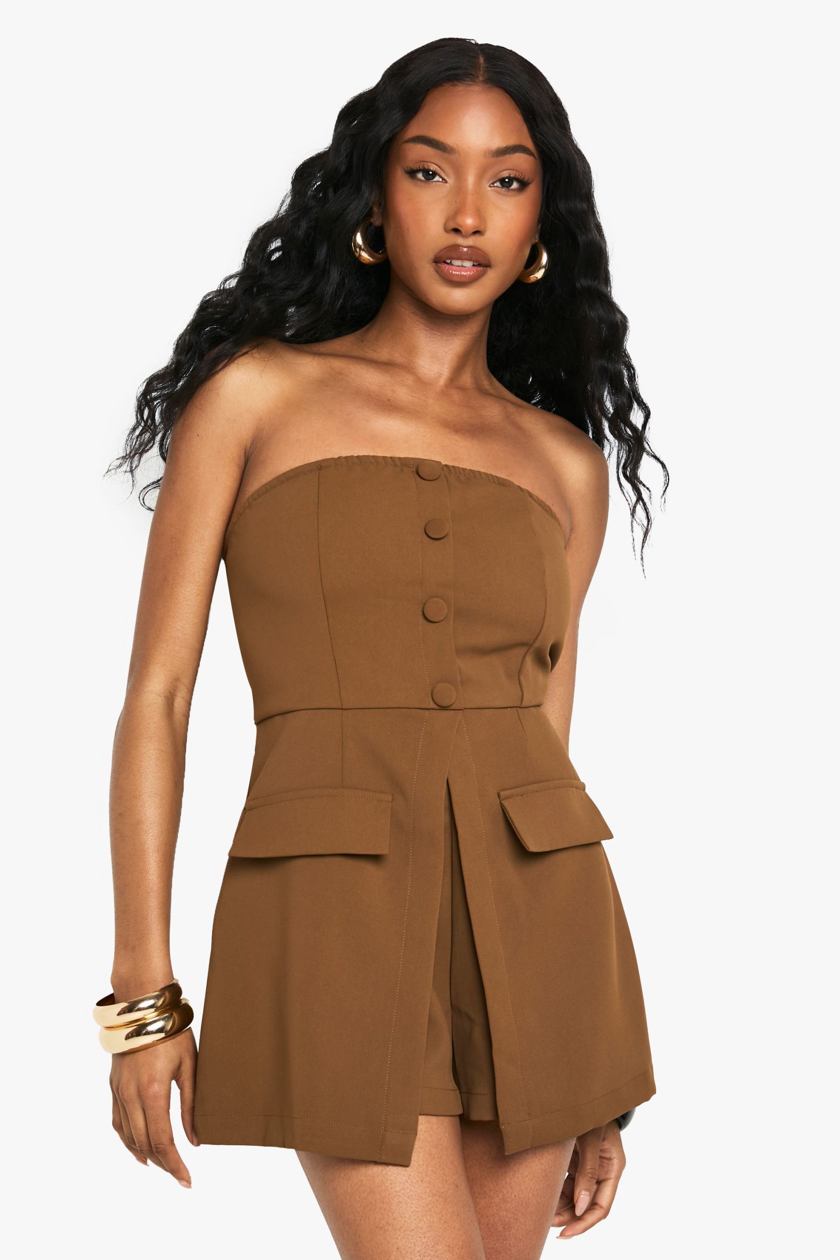 Bandeau Button Detail Playsuit - Image 4