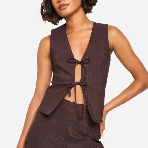 Tall Tie Front Pinstripe waistcoat