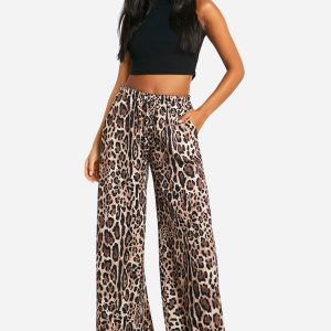 Tall Animal Print Wide Leg Trouser