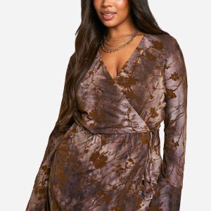 Plus Devore Wrap Dress
