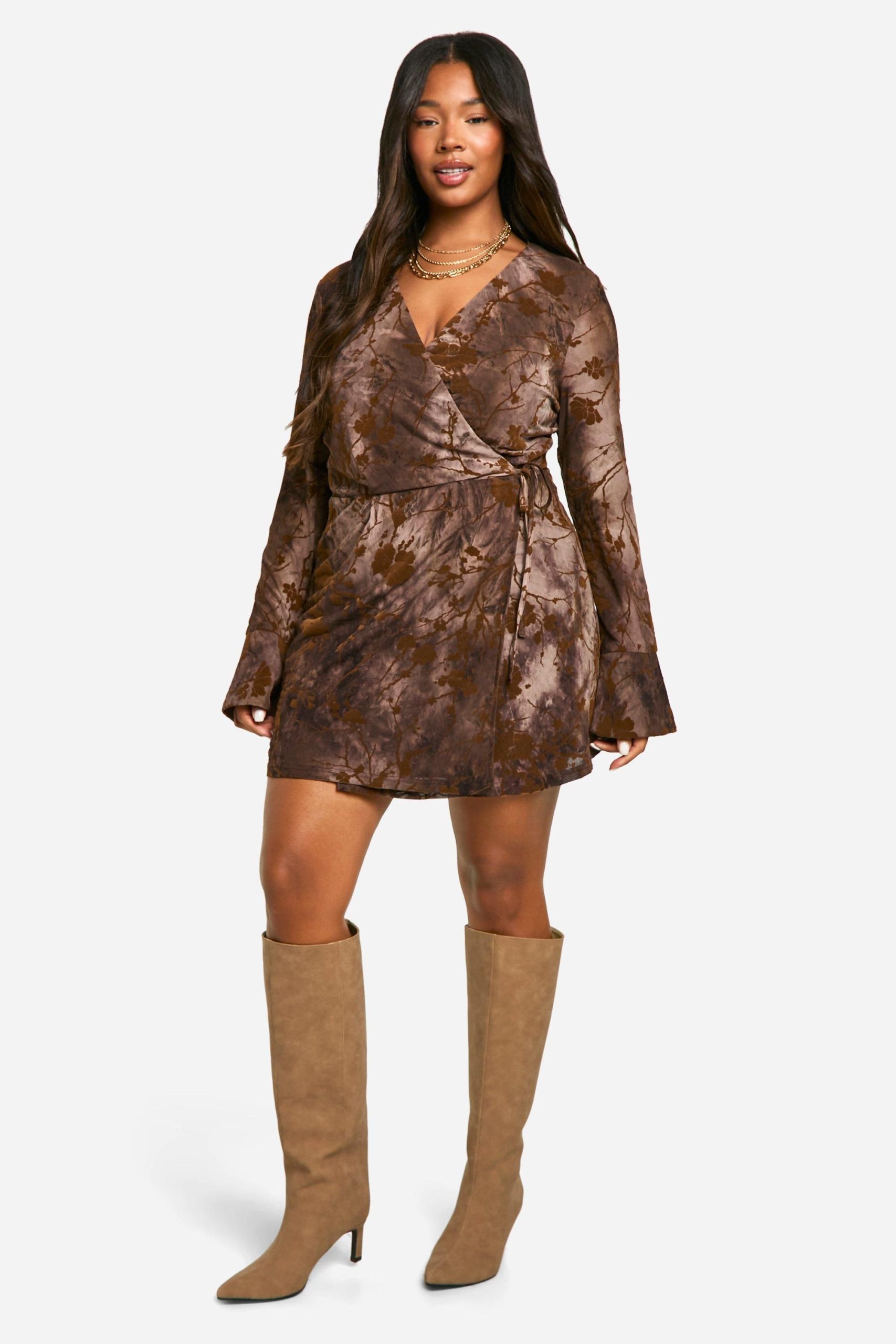 Plus Devore Wrap Dress - Image 3