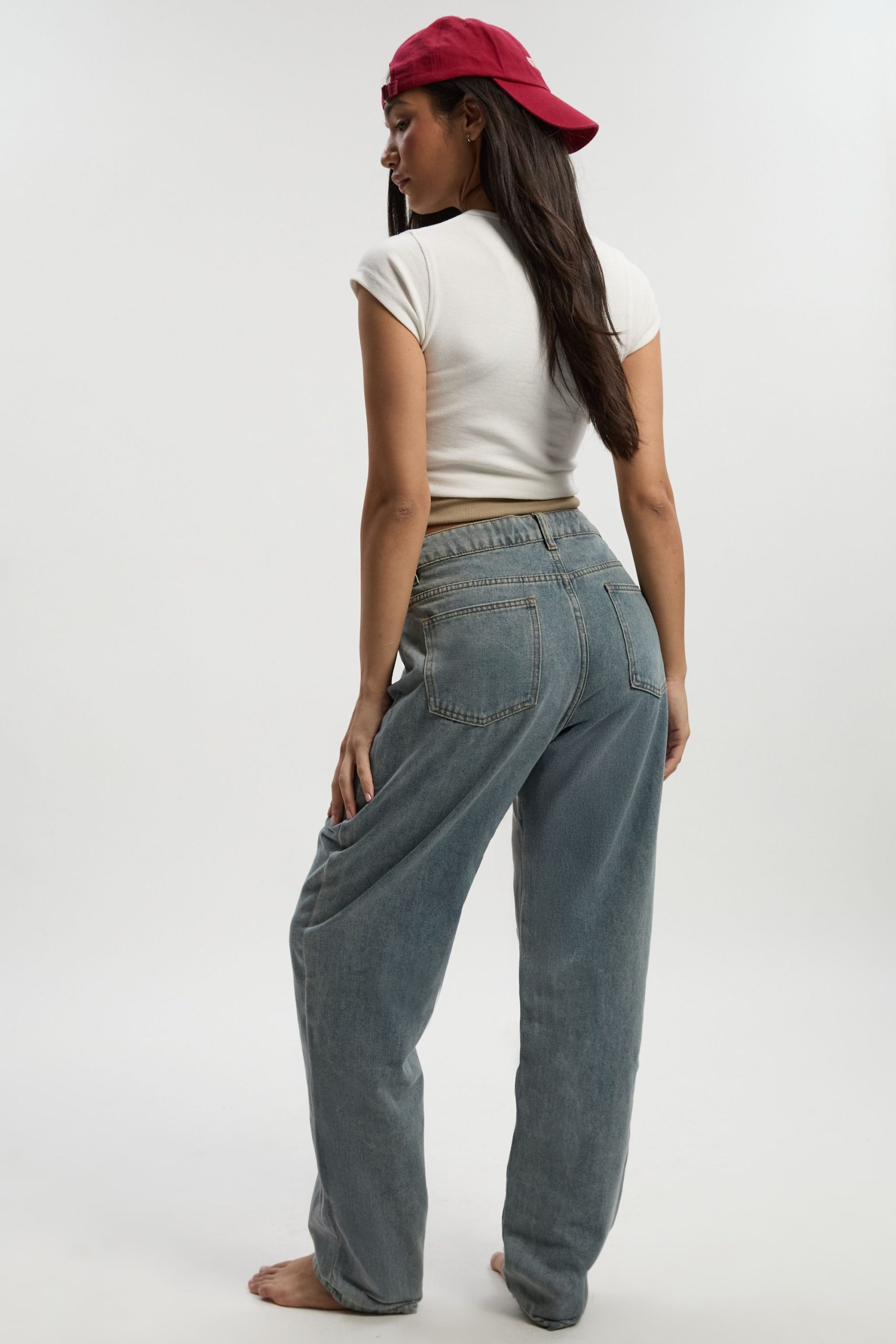 Basic High Waist Straight Leg Jean - Image 2