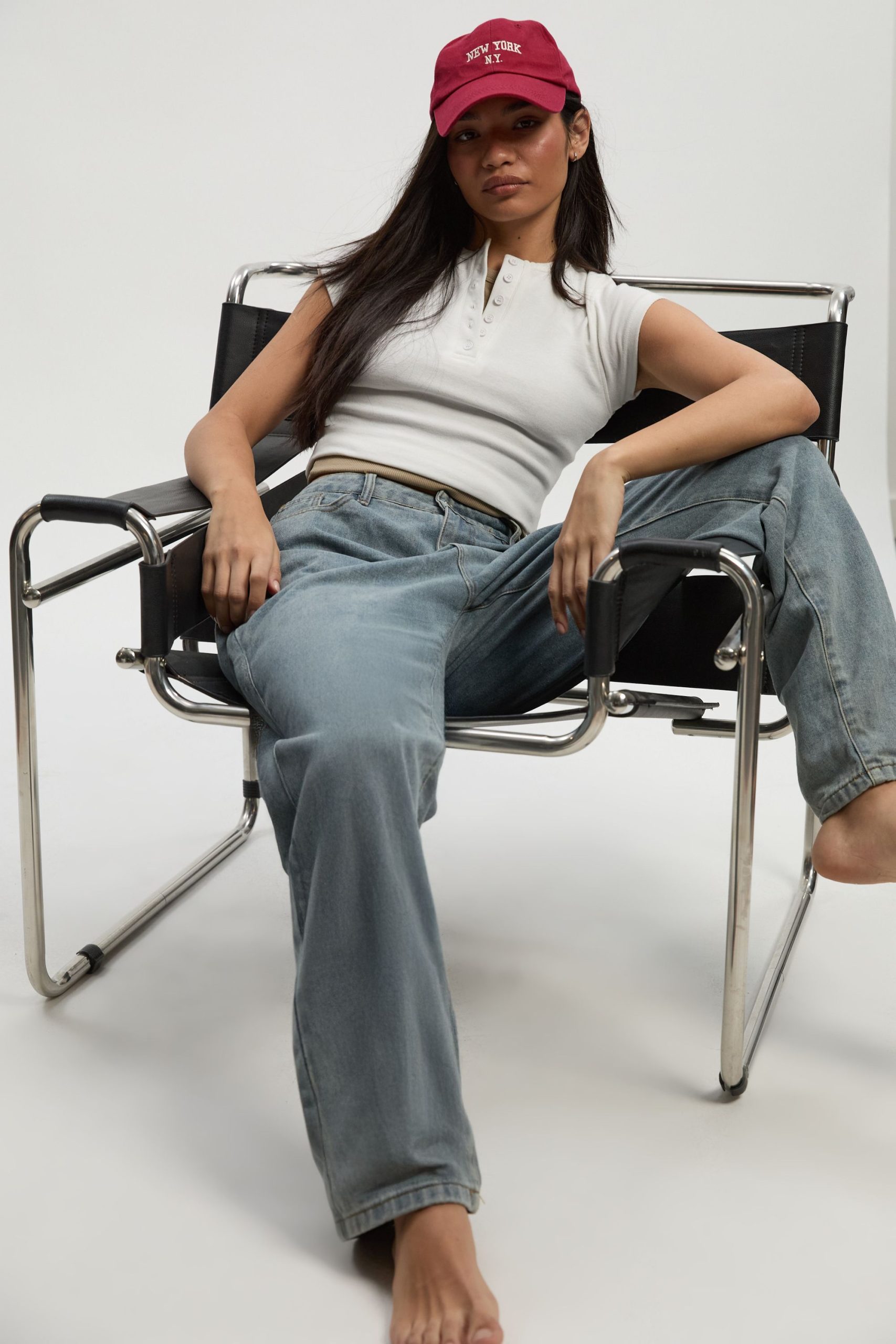 Basic High Waist Straight Leg Jean - Image 3