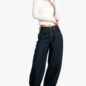 Seam Detail Tapered Denim Jean