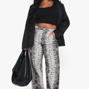 plus snake wide leg jean