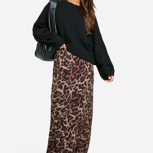 Leopard Chiffon Maxi Skirt