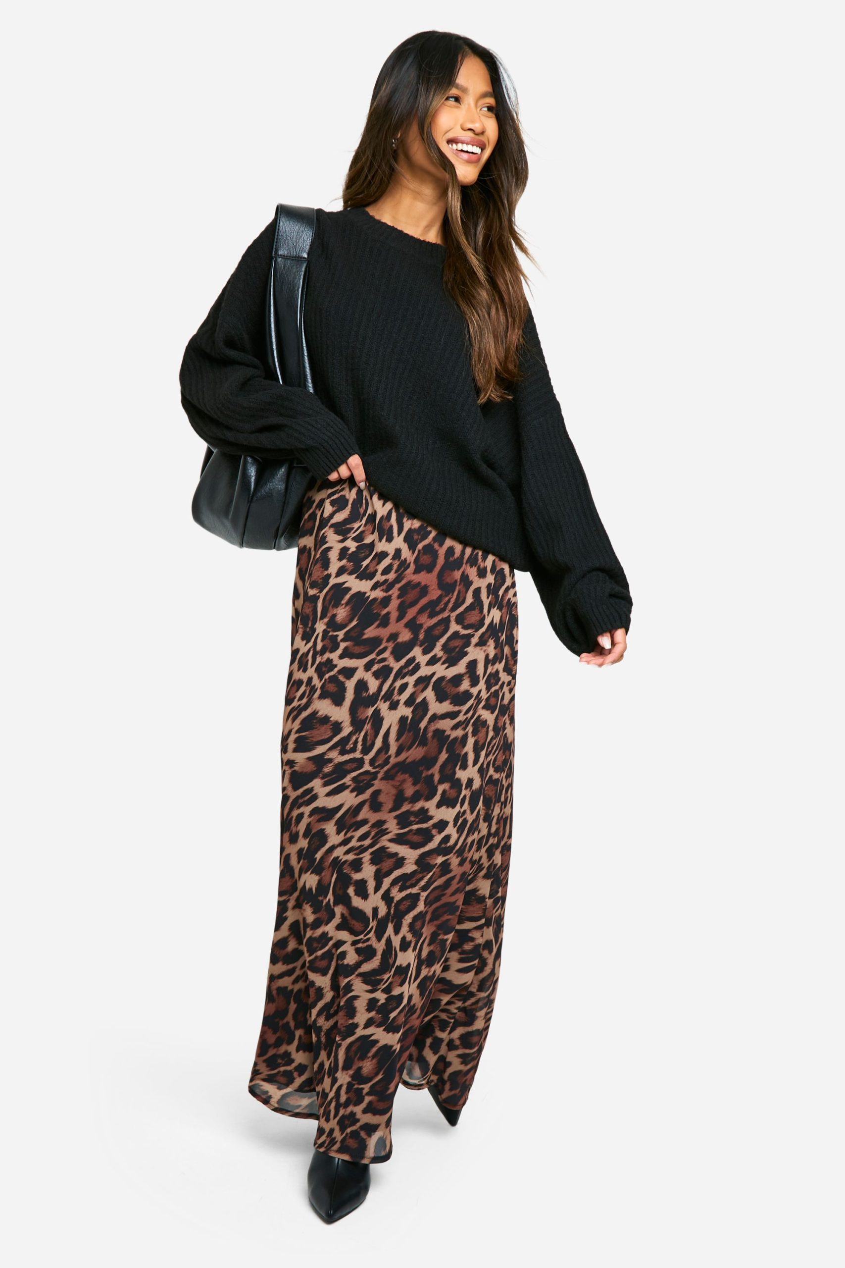 Leopard Chiffon Maxi Skirt