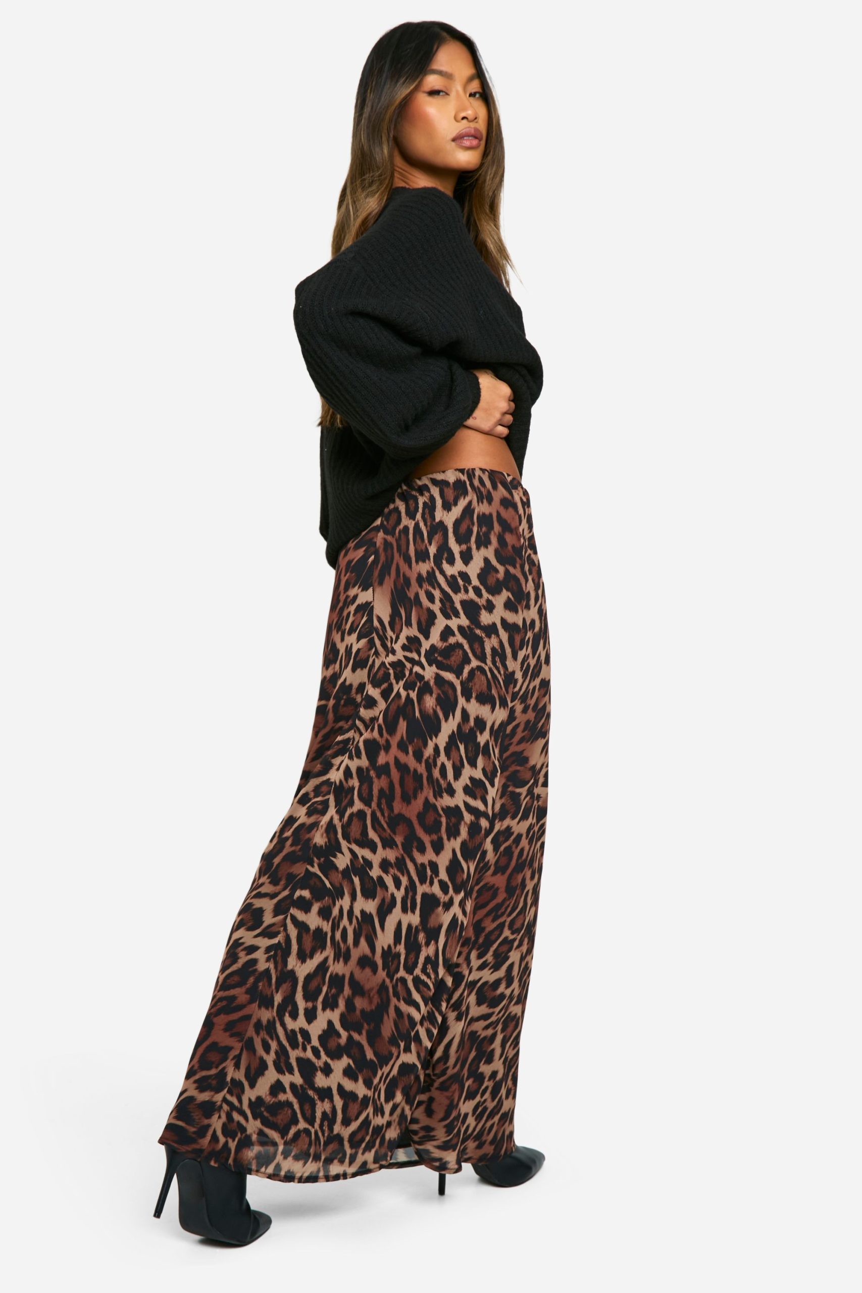 Leopard Chiffon Maxi Skirt - Image 2