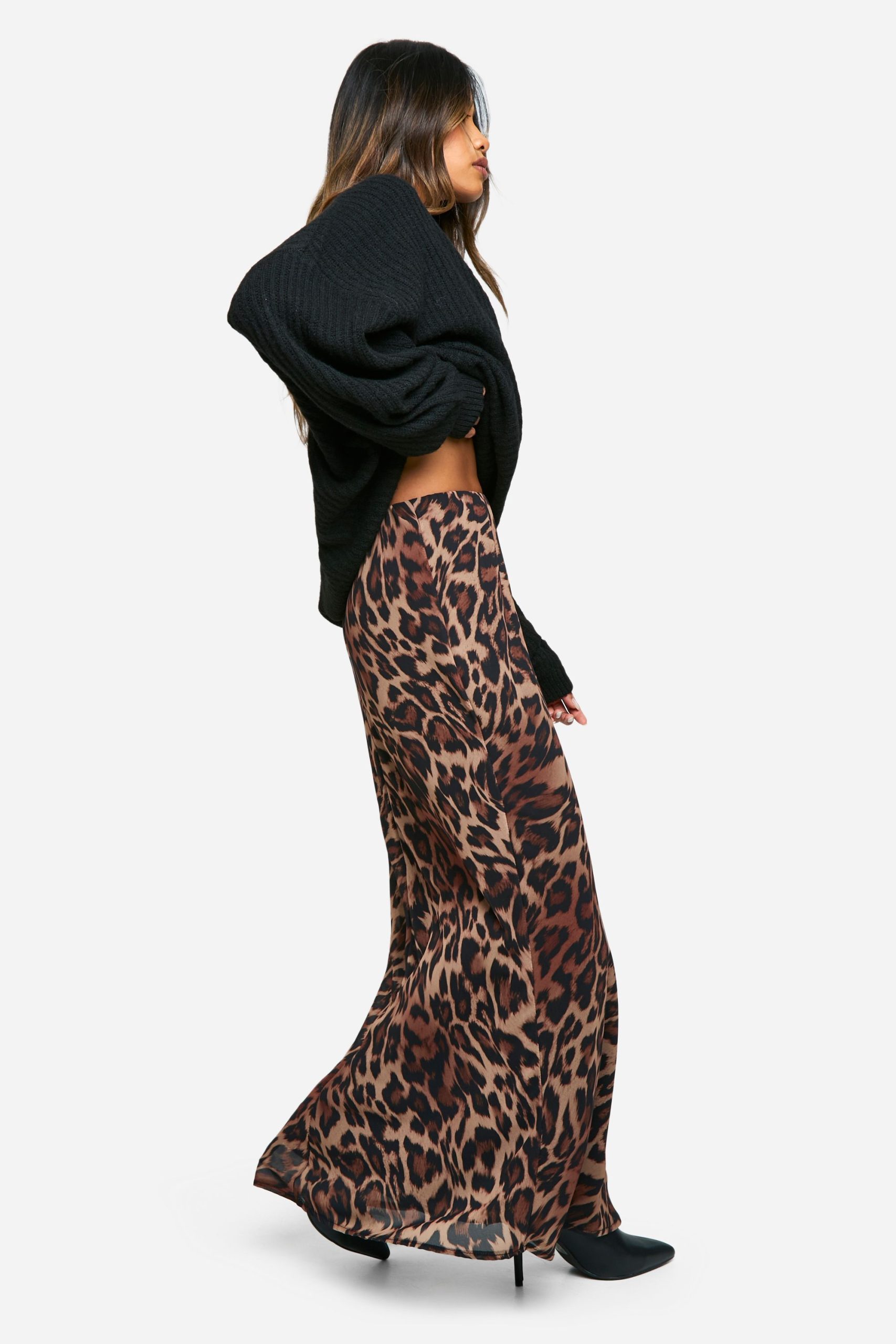 Leopard Chiffon Maxi Skirt - Image 3