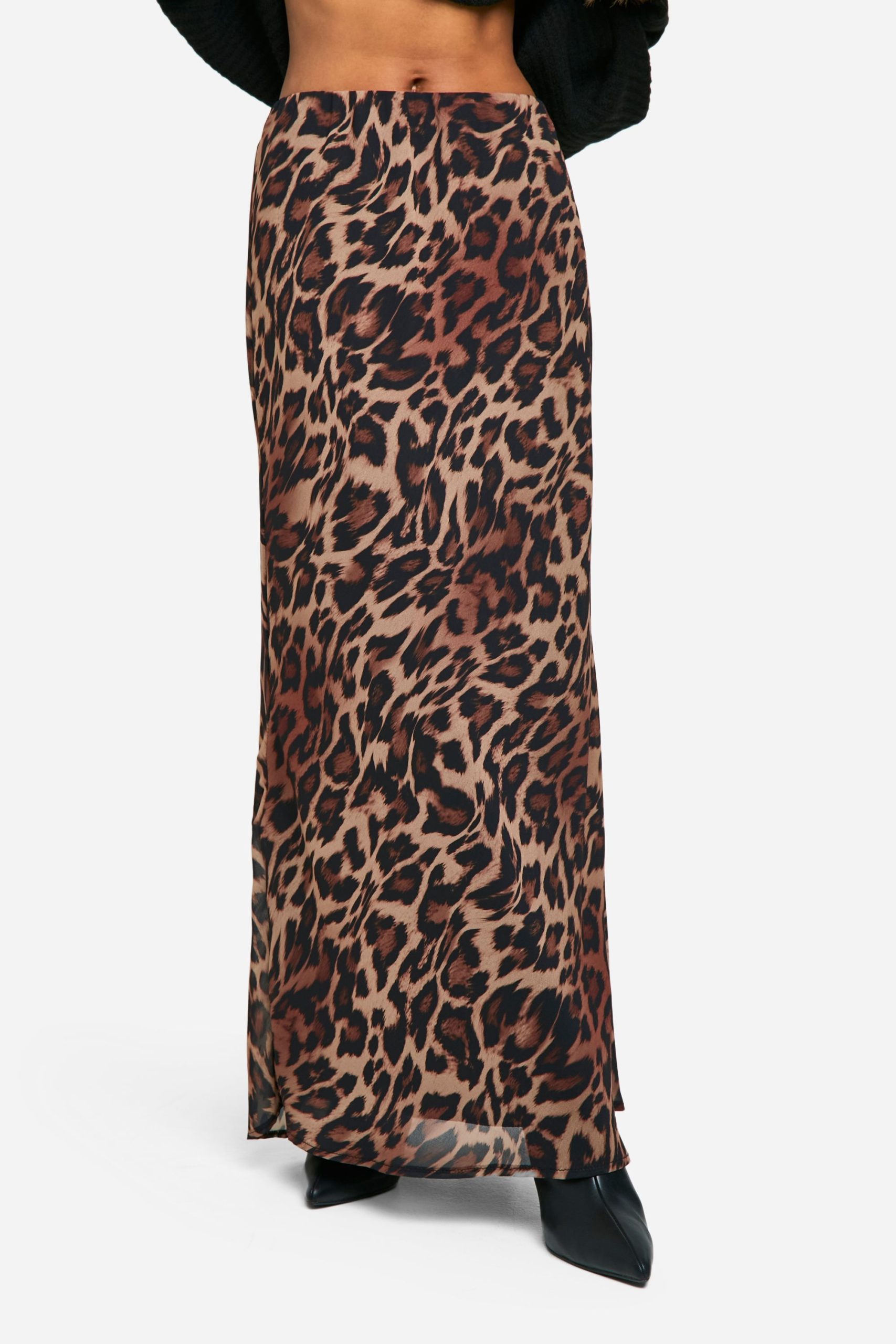 Leopard Chiffon Maxi Skirt - Image 4