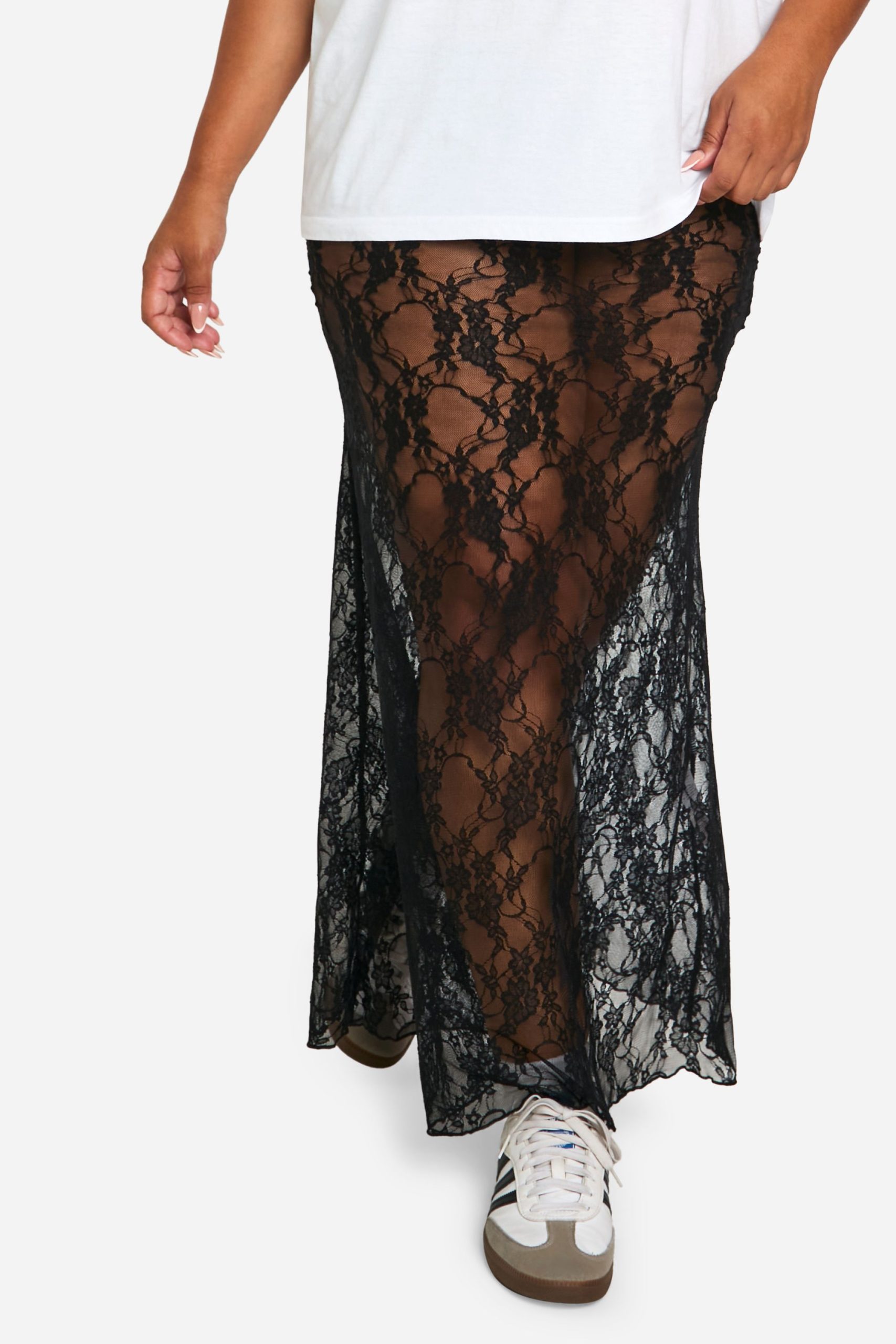 Plus Lace Maxi Column Skirt - Image 4
