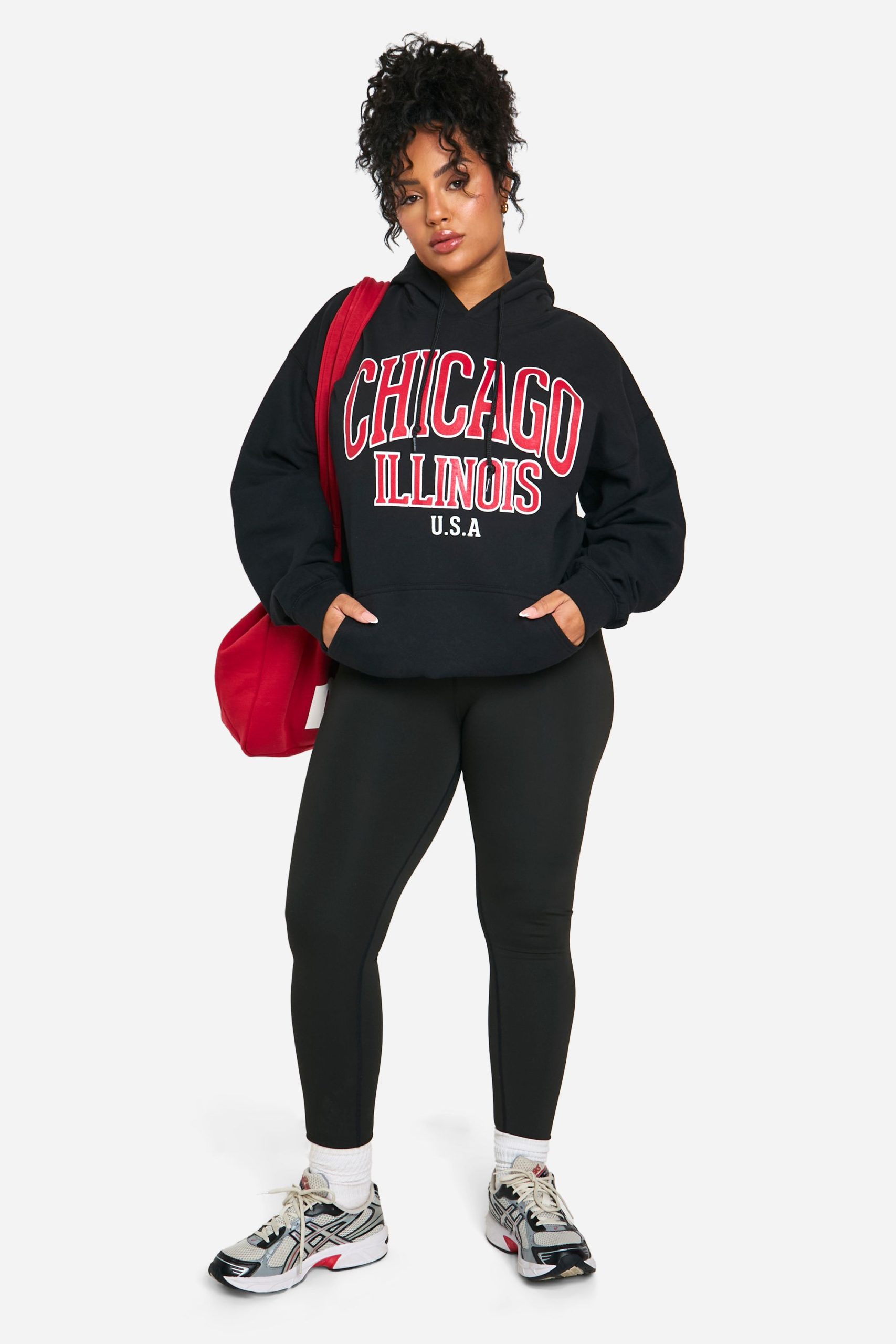 Plus Chicago Oversized Graphic Hoodie - Image 3