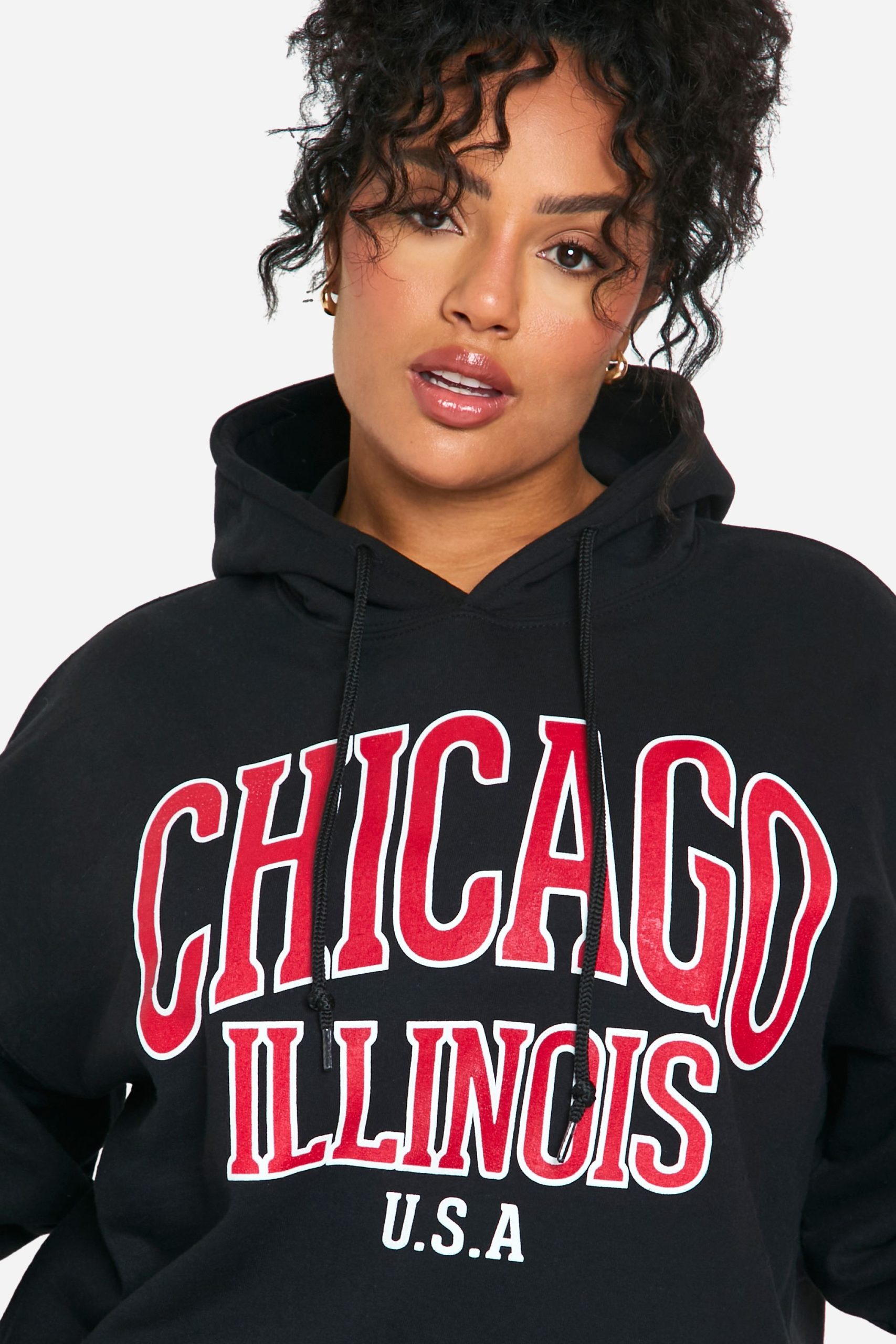 Plus Chicago Oversized Graphic Hoodie - Image 4