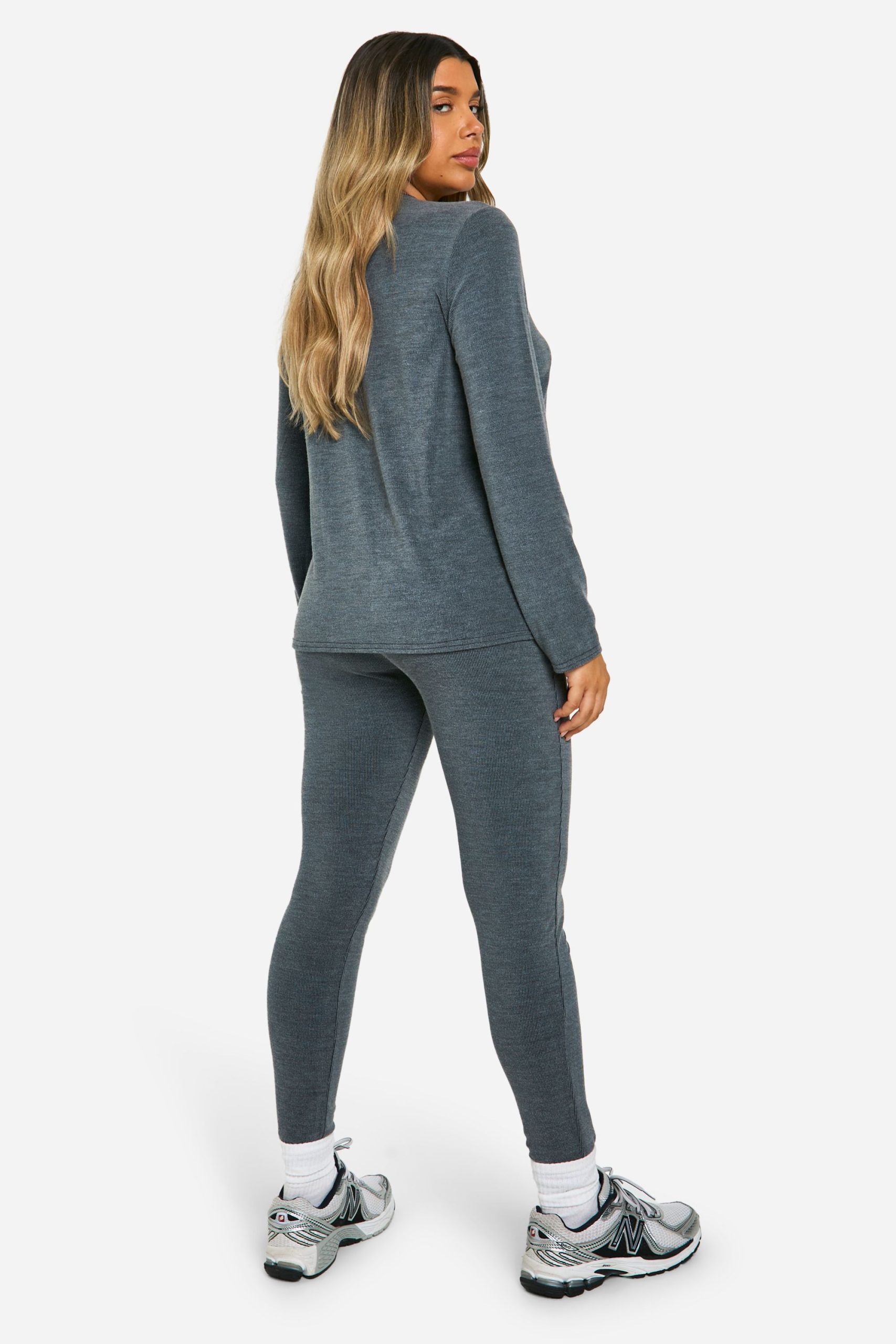 Maternity Over The Bump Textured Rib Leggings - Image 2