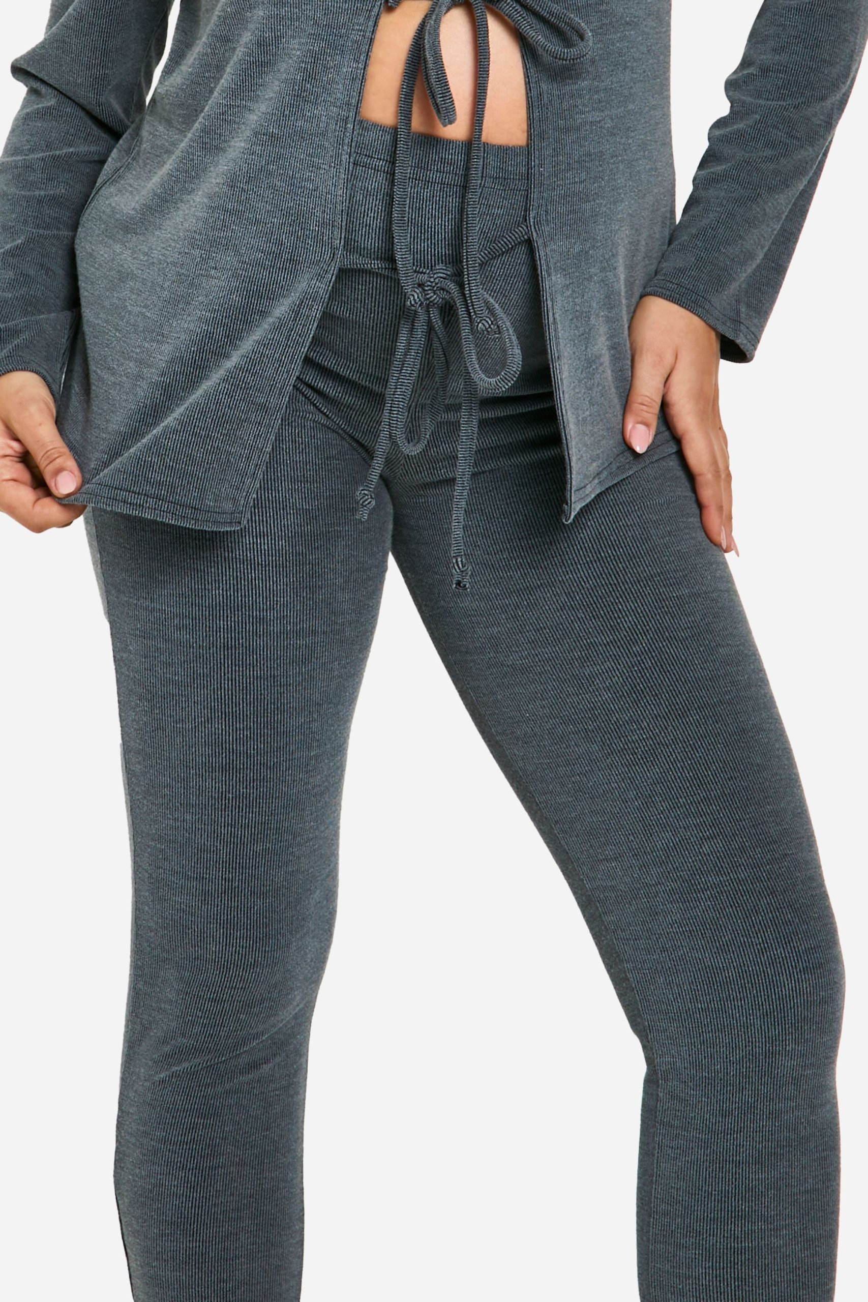Maternity Over The Bump Textured Rib Leggings - Image 4