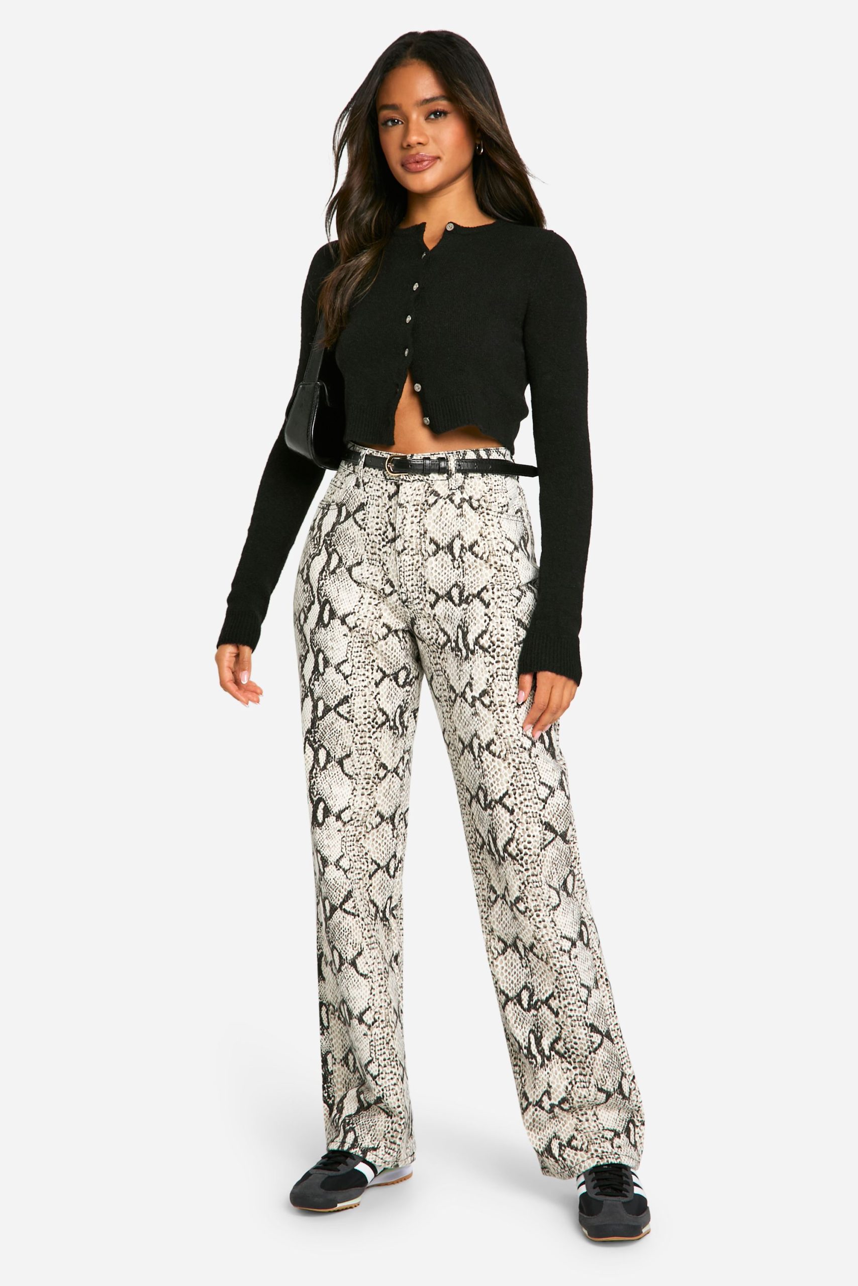 Snake Print Straight Leg Jean