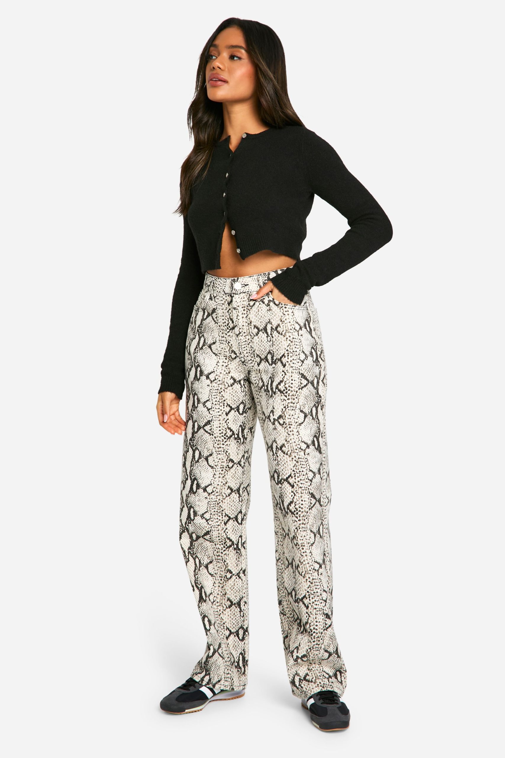 Snake Print Straight Leg Jean - Image 3