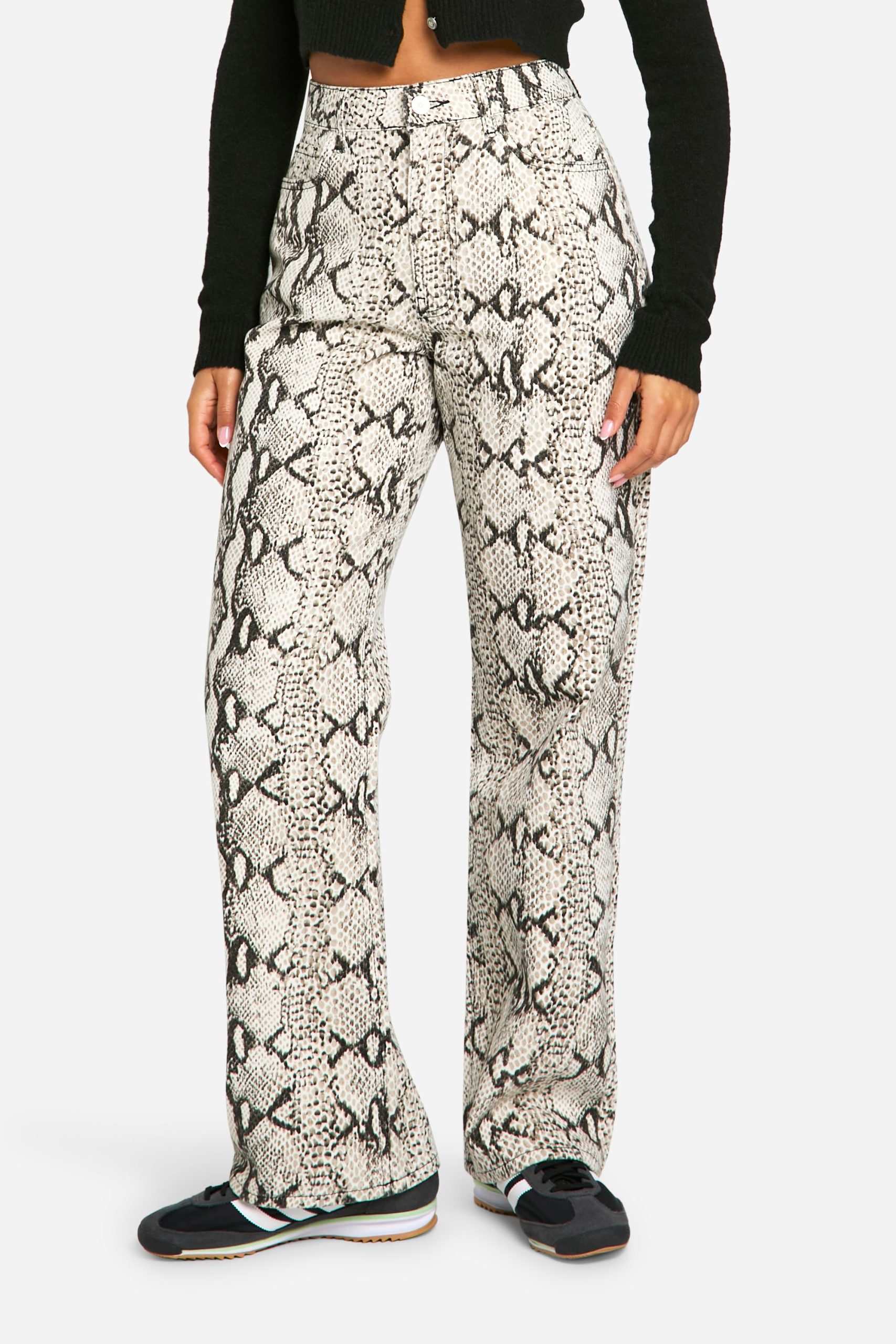 Snake Print Straight Leg Jean - Image 4