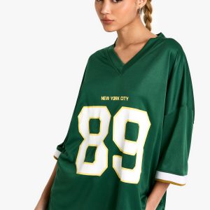 NYC V-Neck Oversized Football Top