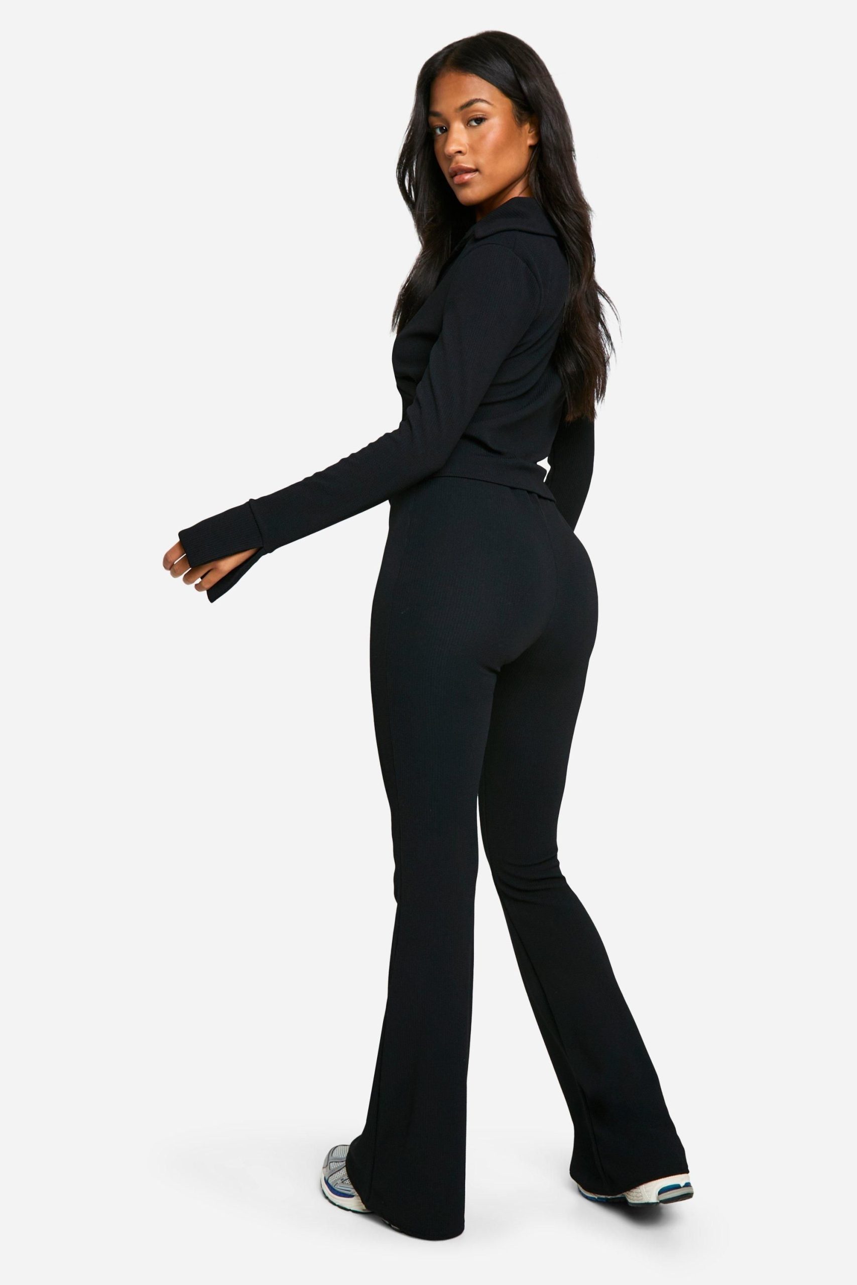 Tall Crinkle Wrap Top and Flare Trouser Co-ord - Image 2