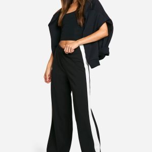 Tall Contrast Stripe Wide Leg Trouser