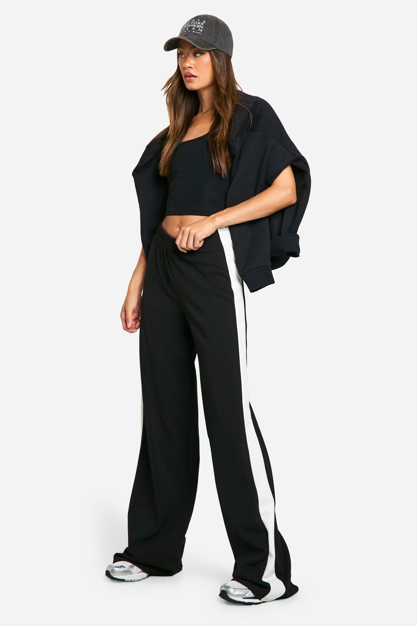 Tall Contrast Stripe Wide Leg Trouser