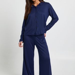 Petite Long Sleeve Shirt & Trousers Pyjama Set