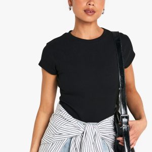 Basic Short Sleeve Crew Neck Bodysuit