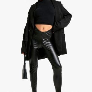 PU Ruched Bum Legging
