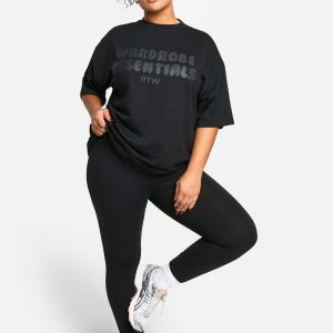 Plus Wardrobe Essentials Bubble T-Shirt and Legging Set
