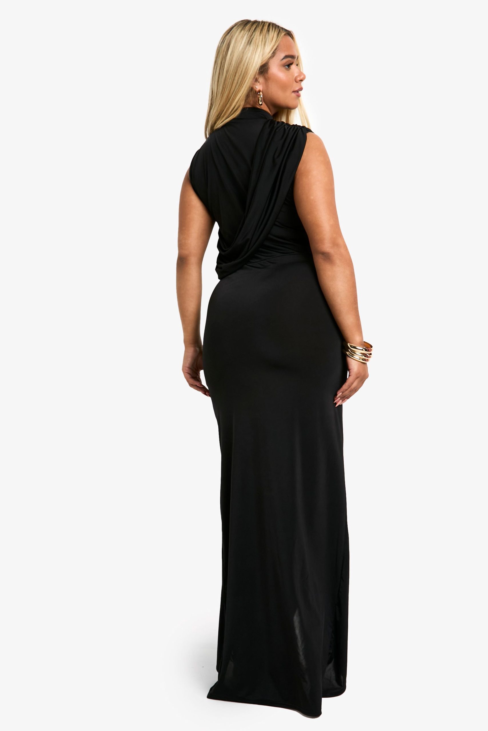 Plus Slinky Wrap Detail Maxi Dress - Image 2