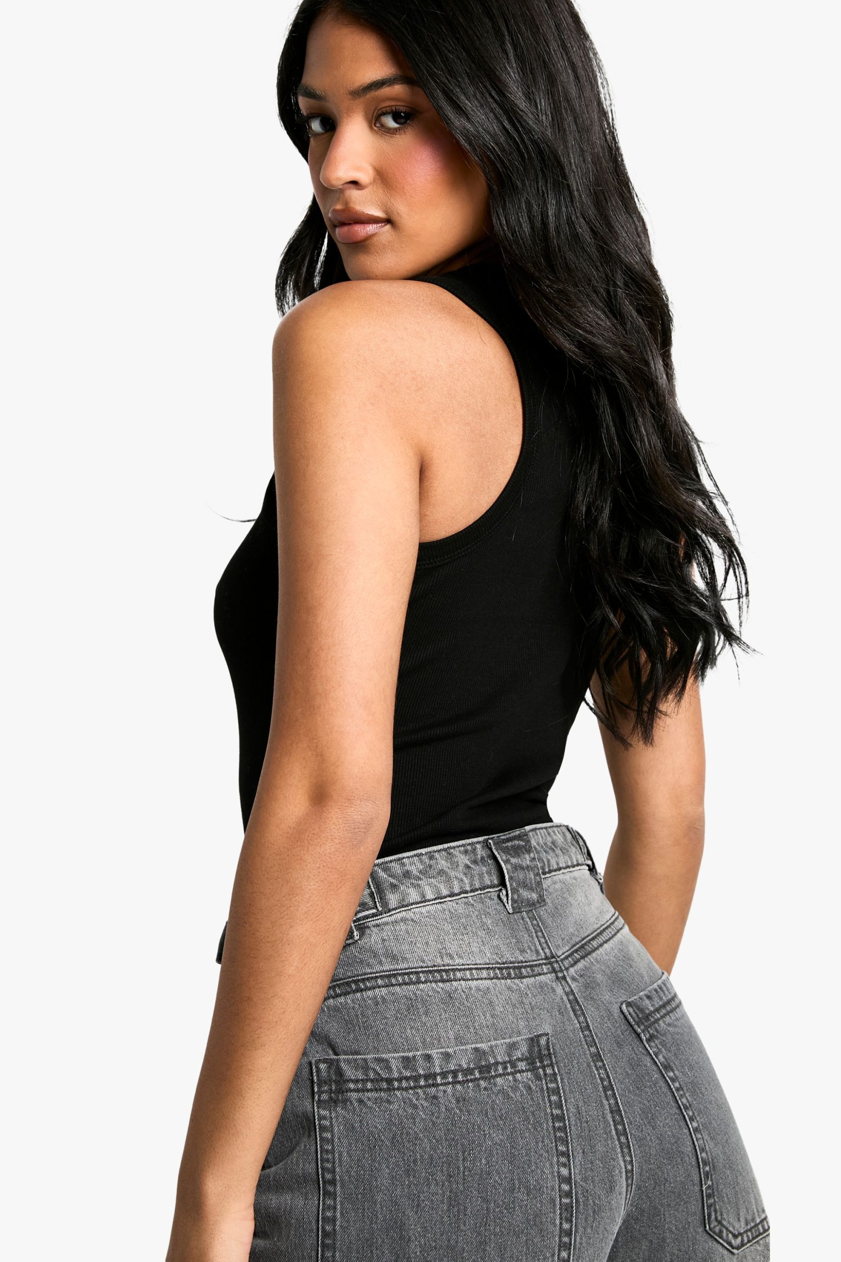 Tall Basic Racer Neck Bodysuit - Image 2