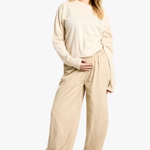 Maternity Nylon Elastic Wide Leg Trouser