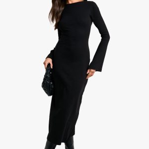 Rib Tie Back Midaxi Dress