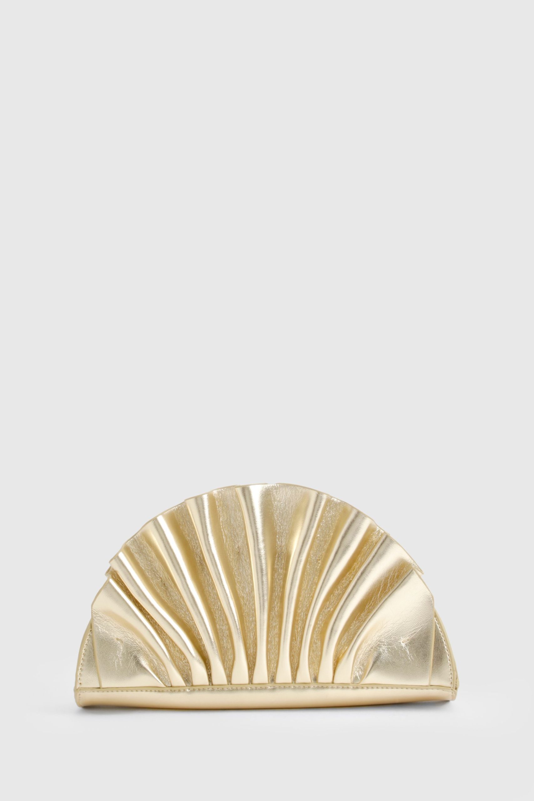 Metallic Ruffle Clutch Bag - Image 2