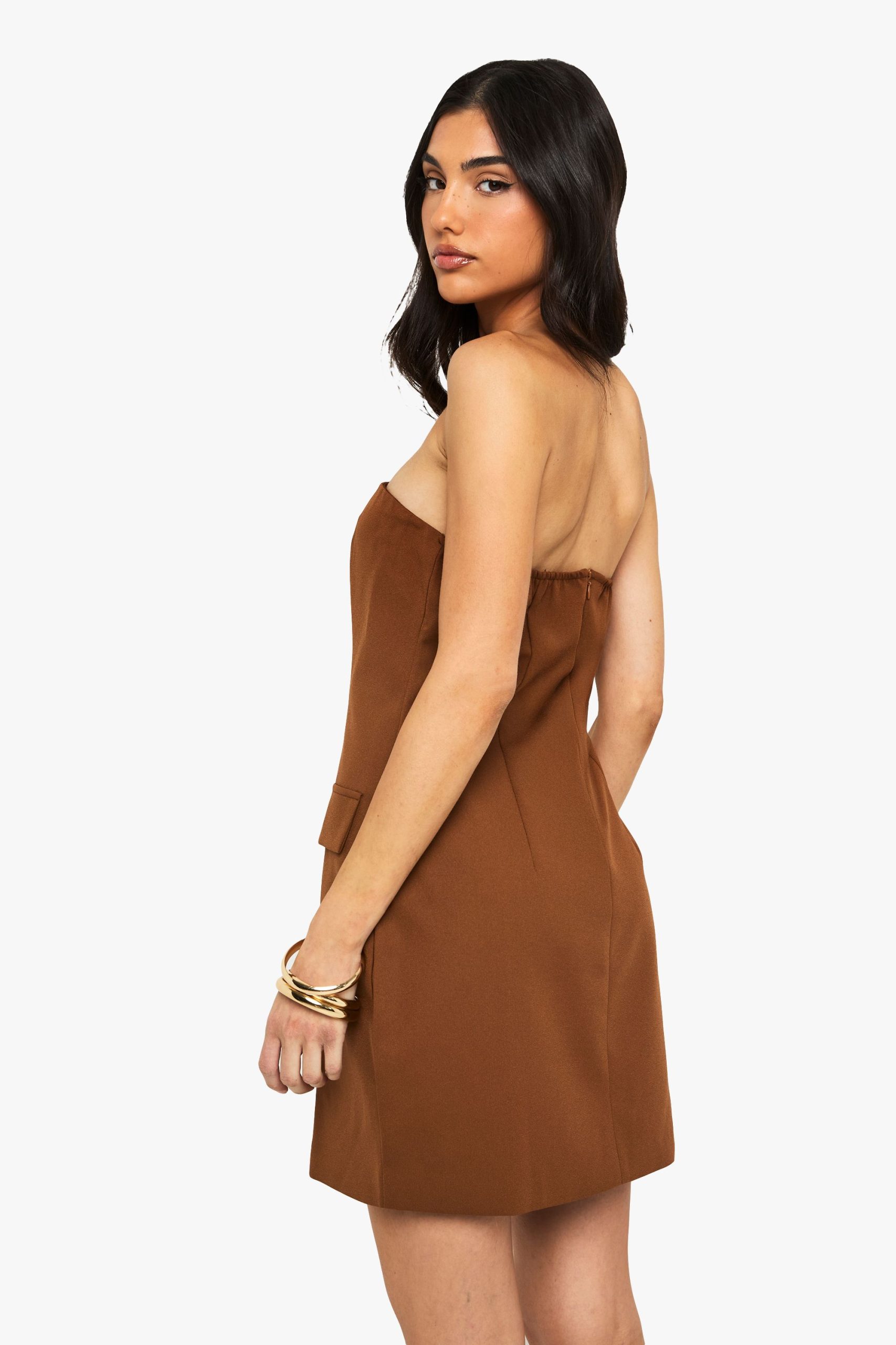 Bandeau Tailored Mini Dress - Image 2
