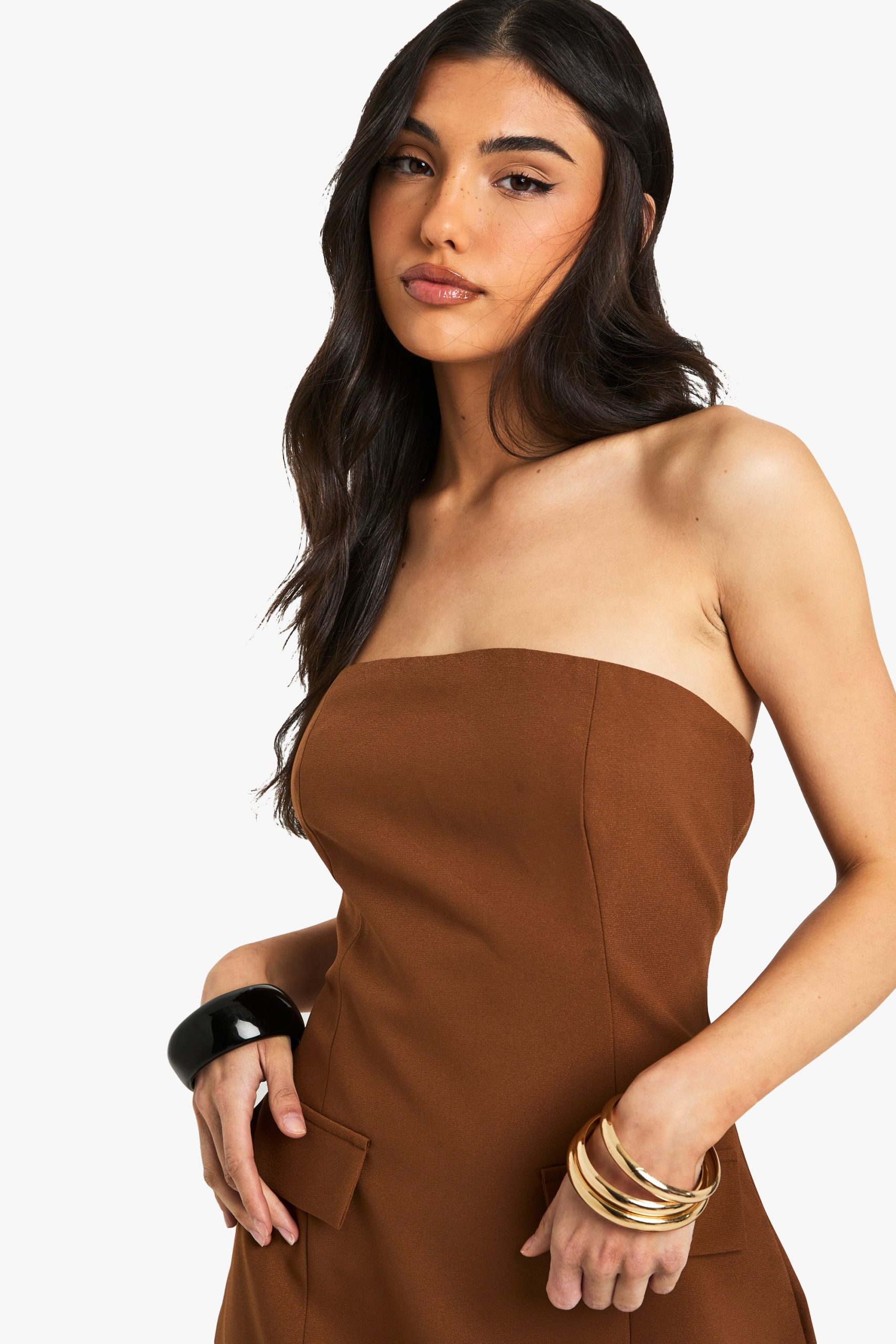 Bandeau Tailored Mini Dress - Image 4