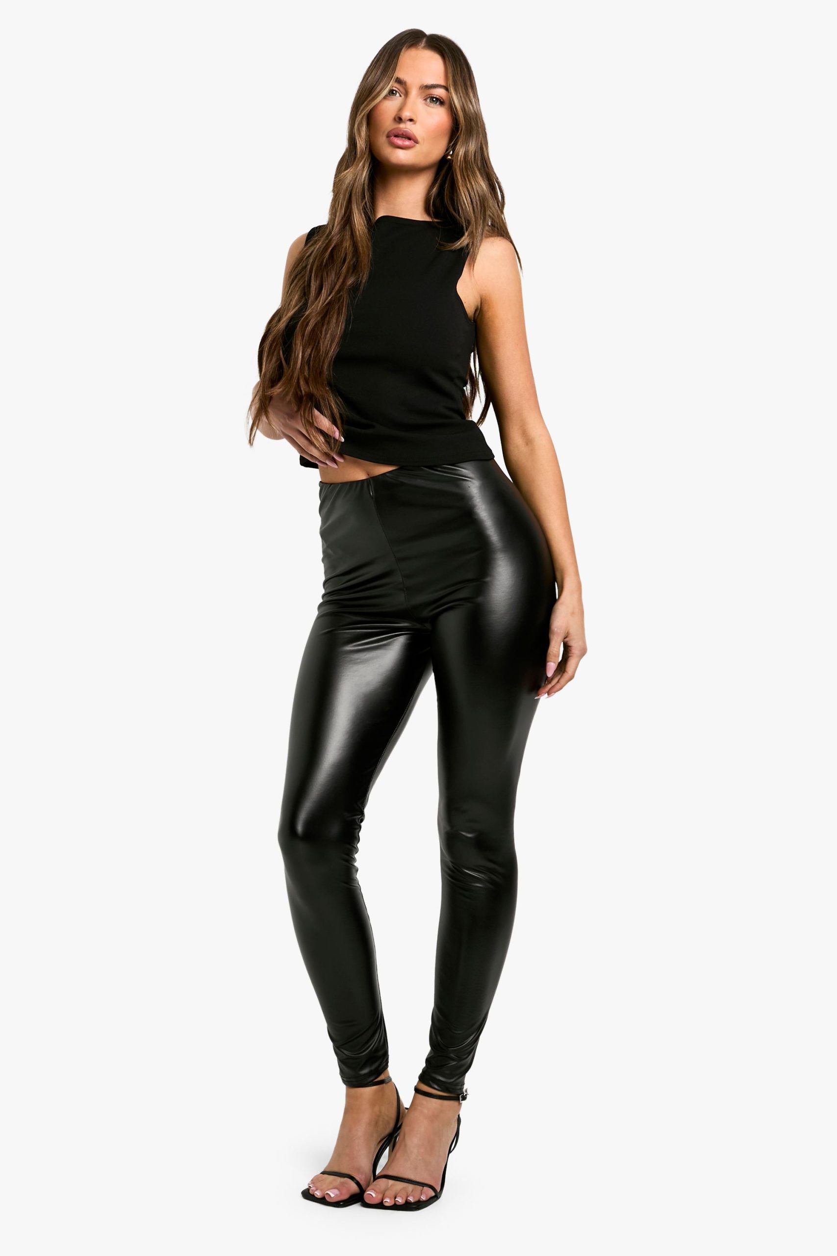High Waisted Pu Leggings