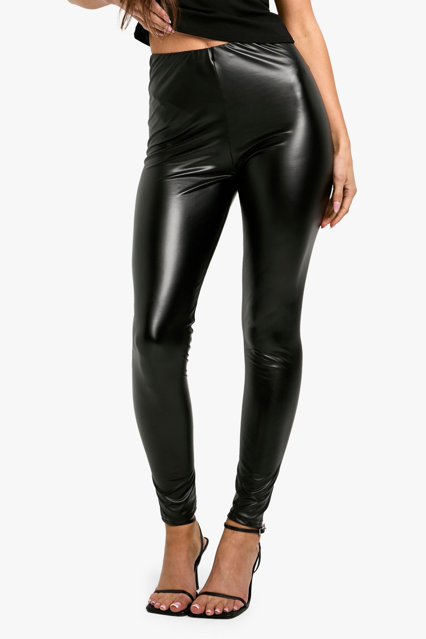 High Waisted Pu Leggings - Image 4
