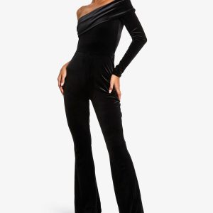 Velvet Bardot Asymmetric Jumpsuit
